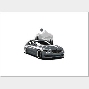 Dark Gray F30 Saloon Mountains Posters and Art